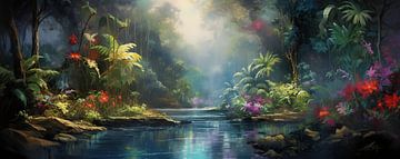 Peinture de la forêt tropicale sur Peinture Abstraite