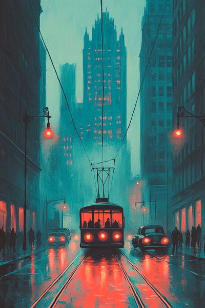 Urban night in the fog by Poster Art Shop