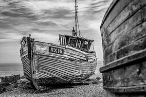 Pause für Fischerboot in Hastings, England