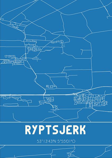 Blueprint | Map | Ryptsjerk (Fryslan) by Prints of Place