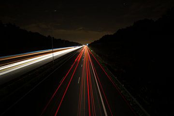 Snelweg bij nacht van Arie-Jan Eelman