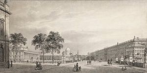 Karl Friedrich Schinkel, Berlin Unter den Linden. Blick auf das Lustgartens Altem Museum, den Berlin