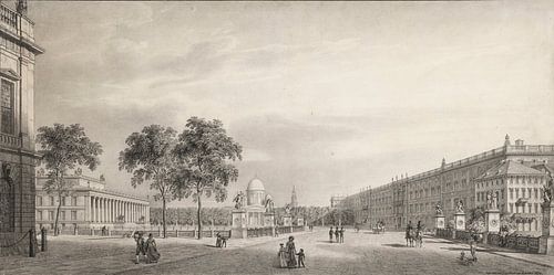 Karl Friedrich Schinkel, Berlijn Unter den Linden. Uitzicht op het Lustgartens Altem Museum, de kath