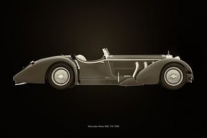 Mercedes-Benz SSK-710 Schwarz und Weiß