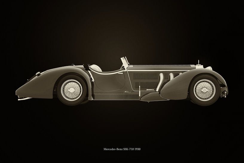 Mercedes-Benz SSK-710 noir et blanc par Jan Keteleer