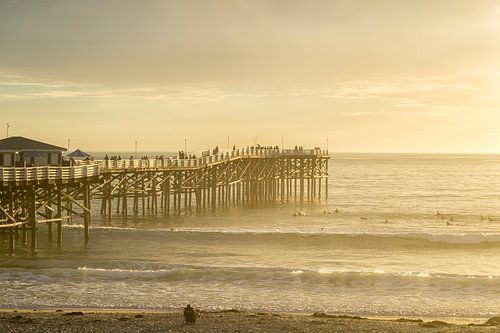 Een Crystal Pier zonsondergang