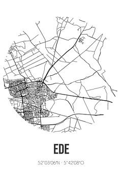 Ede (Gelderland) | Landkaart | Zwart-wit van Rezona