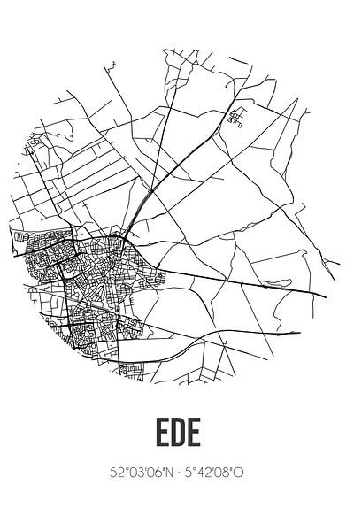 Ede (Gelderland) | Map | Black and white by Prints of Place