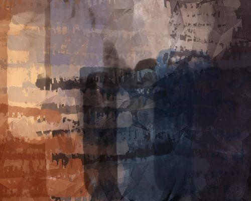 Terra, taupe en lila. Moderne abstracte kunst. Schemering.