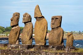 Moai beelden op paaseiland
