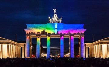 Brandenburg Gate with skyline projection - Berlin in a special light