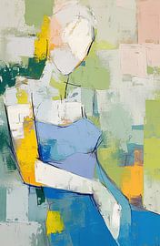 Bunte abstrakte Porträt der Frau von Blickfänger Gemälde