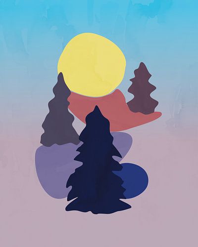 Abstract-minimalistisch winterlandschap