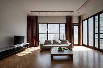 Moderne woonkamer met bank en tafel Illustratie van Animaflora PicsStock
