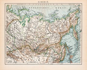 Vintage-Karte Sibirien von Studio Wunderkammer