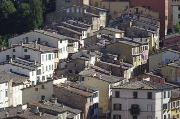 Gezicht op de noordelijke oude stad van Siena in Toscane van Berthold Werner