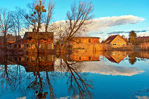 Goldene Stunde am Dorfteich in Wölsickendorf