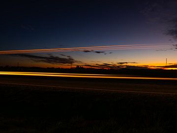 Fließendes Licht in der Dämmerung