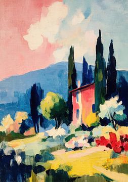 House in a colourful landscape by Niklas Maximilian