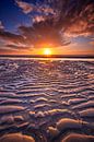 Zonsondergang op Texelse strand. van Justin Sinner Photography ( Fotograaf op Texel) thumbnail