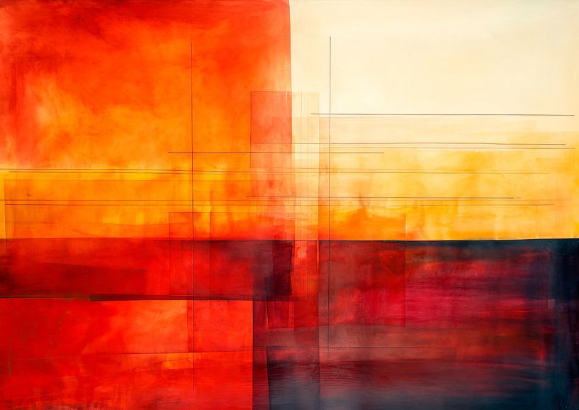 Rood Abstract van Kunst Kriebels