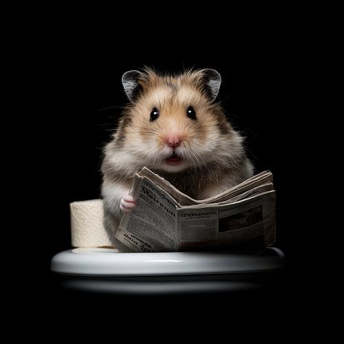 Hamster choqué dans les toilettes