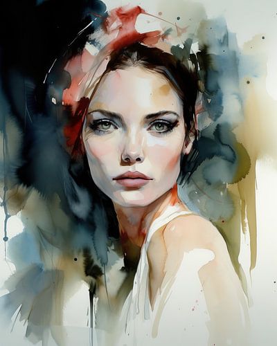 Modernes Porträt in Aquarell