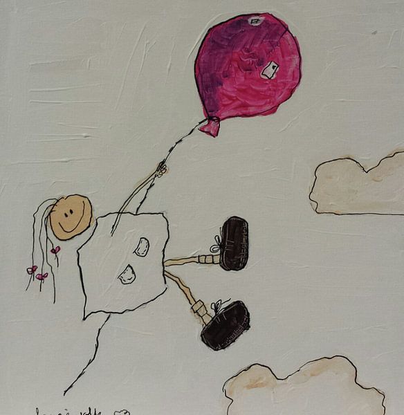 rosa Luftballon von Geke uit de Bosch
