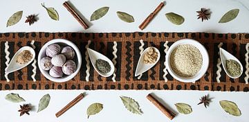 Still life with spices and runner from Mali . by Saskia Dingemans