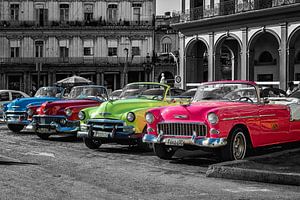 Bunte Oldtimer Havanna Kuba Classic Cars Colorkey von Carina Buchspies