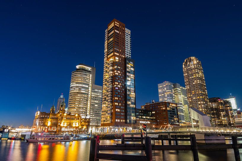 Rotterdam Skyline by Night by Thomas Gladdines