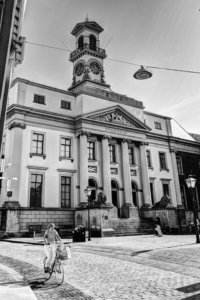 Town hall of Dordrecht Netherlands Black and White by Hendrik-Jan Kornelis