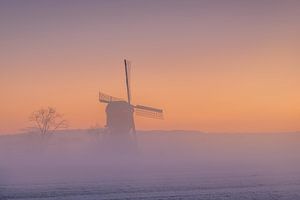 Paysage des polders néerlandais au lever du soleil sur Original Mostert Photography