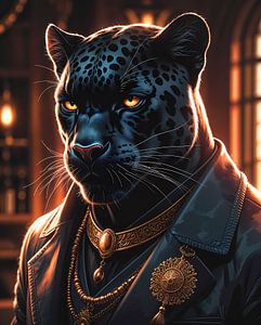 Kunstfigur Panther als Agent nostalgisch