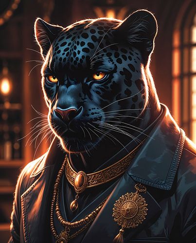Figurine « Panther » en agent, au style nostalgique