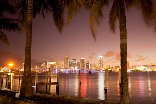 Skyline van de binnenstad van Miami, Florida