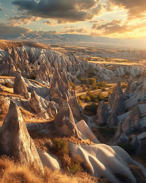 Zonsopgang in Cappadocië van fernlichtsicht