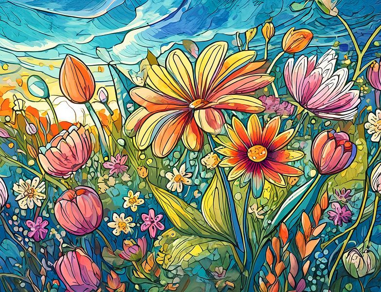 Summer flower fantasy by Kees van den Burg