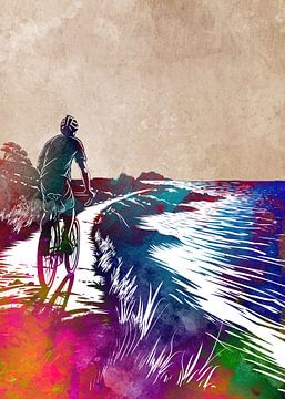 Fietsen fietssport kunst #wielrennen #sport #fietsen van JBJart Justyna Jaszke