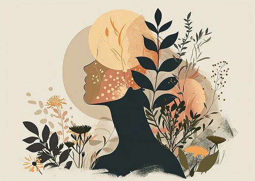 Weibliche Natur Silhouette