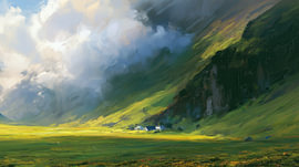 Misty valley – abstract