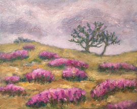 Blühende Heide in den Dünen