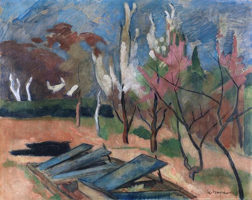 HEINRICH NAUEN, tuin met kasperken, rond 1914