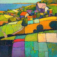 Abstrakte Landschaft Farbe | Mosaik Felder Horizont