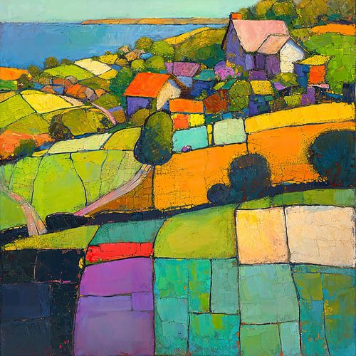 Olieverf landschap schilderij van Kunst Kriebels