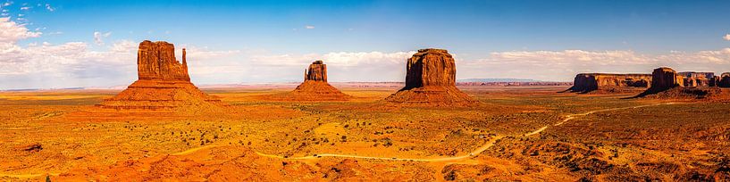 Panorama wijds landschap Monument Valley in Arizona USA van Dieter Walther