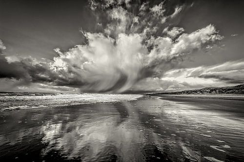 regen Wolken über der Nordsee