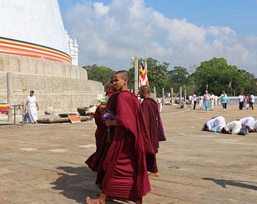 Les moines du peuple au Stupa sur Wilma Hage