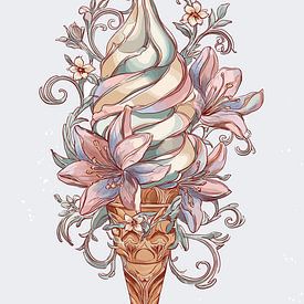 Eiscreme in floraler Pracht von Pixelbull Design