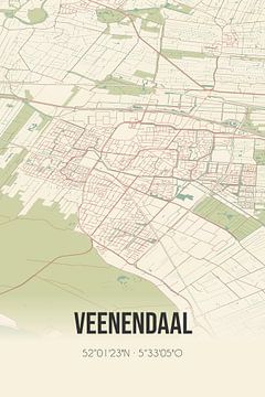 Vintage map of Veenendaal (Utrecht) by Rezona